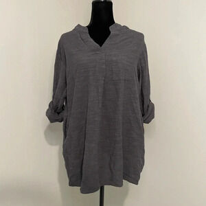 I Joah Gray Popover Tunic Lagenlook Top
